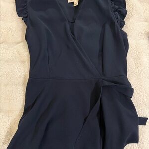 Monteau Navy Textured Blouse